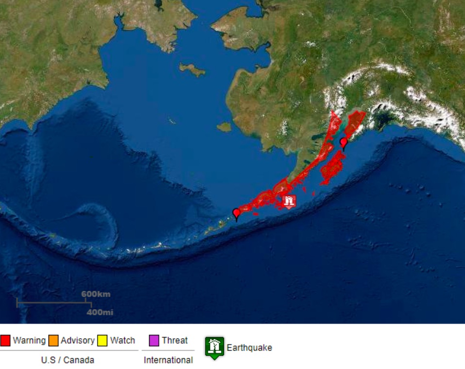 Sismo magnitud 7.8 sacude Alaska; autoridades desactivan alerta de tsunami - alerta-de-tsunamis-en-alaska