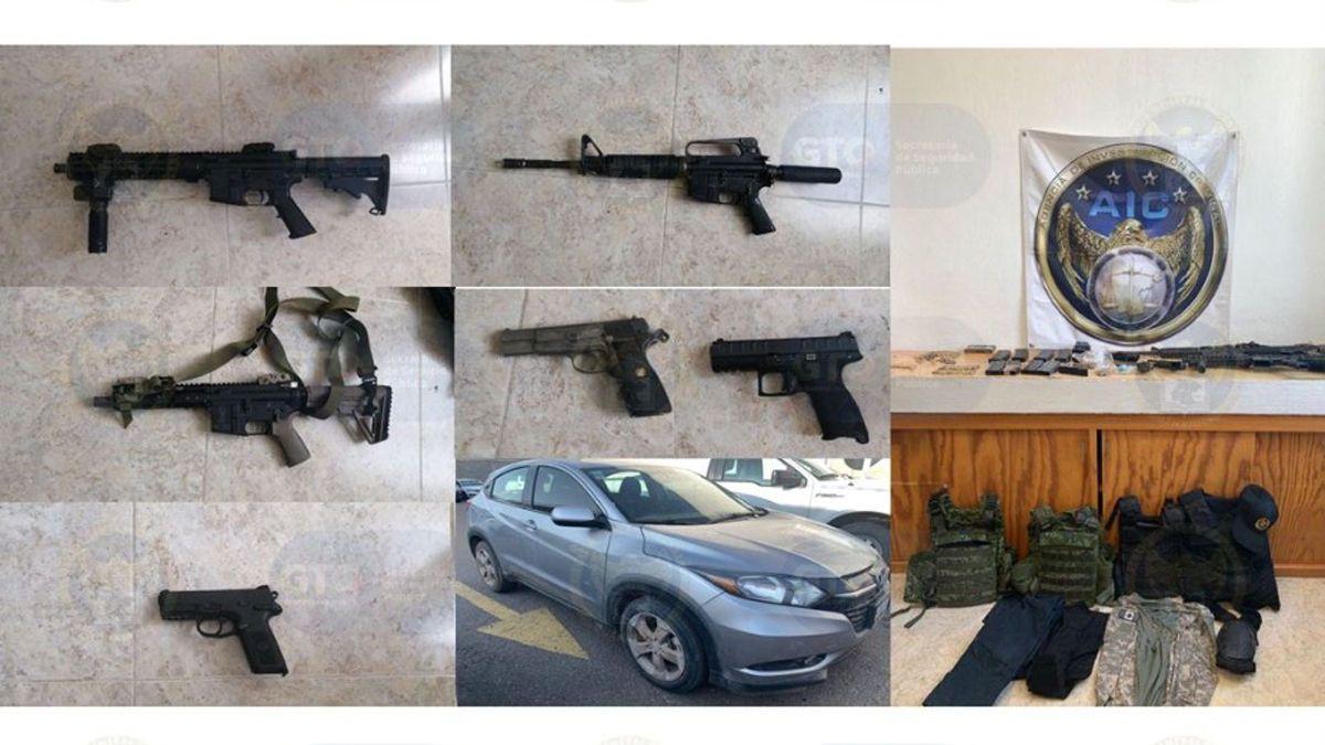 Detenidos por caso Irapuato pertenecerían presuntamente al Cártel de Santa Rosa de Lima, afirma Fiscalía de Guanajuato - armas-vehiculo-y-objetos-varios-decomisados-relacionados-al-ataque-en-centro-de-rehabilitacion-de-irapuato