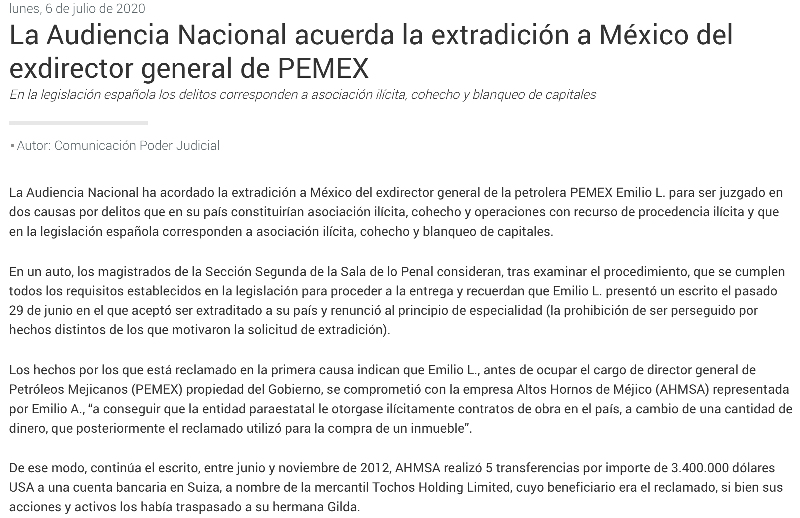 Tribunal español acuerda extraditar a México a Emilio Lozoya - audiencia-nacional-extradicion-emilio-lozoya
