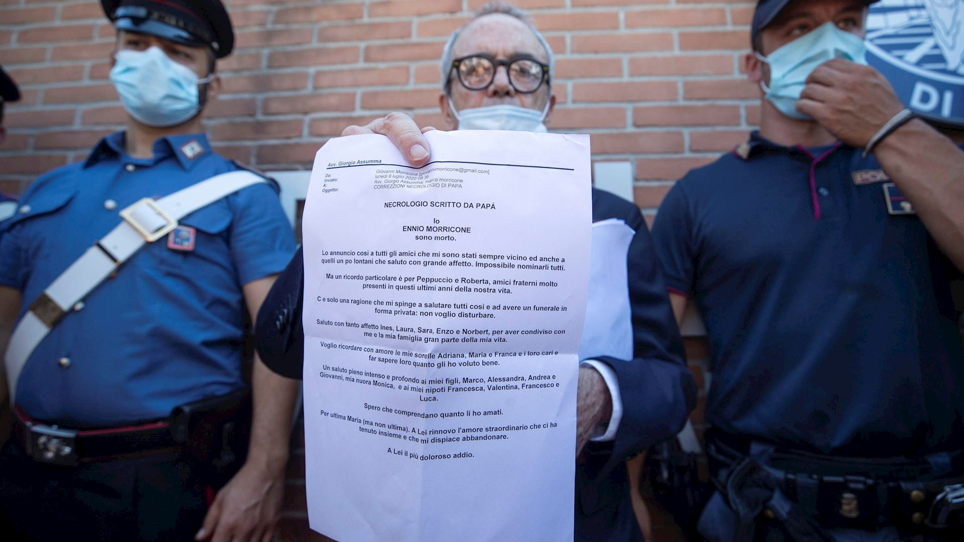 "Yo, Ennio Morricone, he muerto": la carta de despedida del compositor italiano - carta-muerte-ennio-morricone