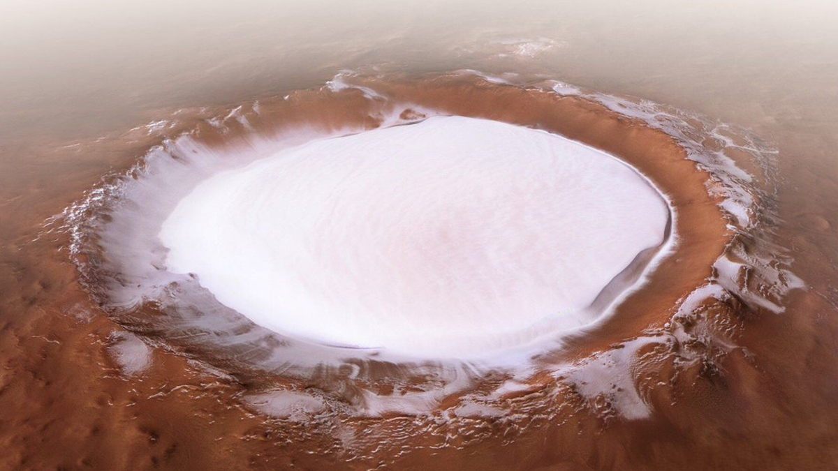 #Video Un vistazo al cráter Korolev de Marte