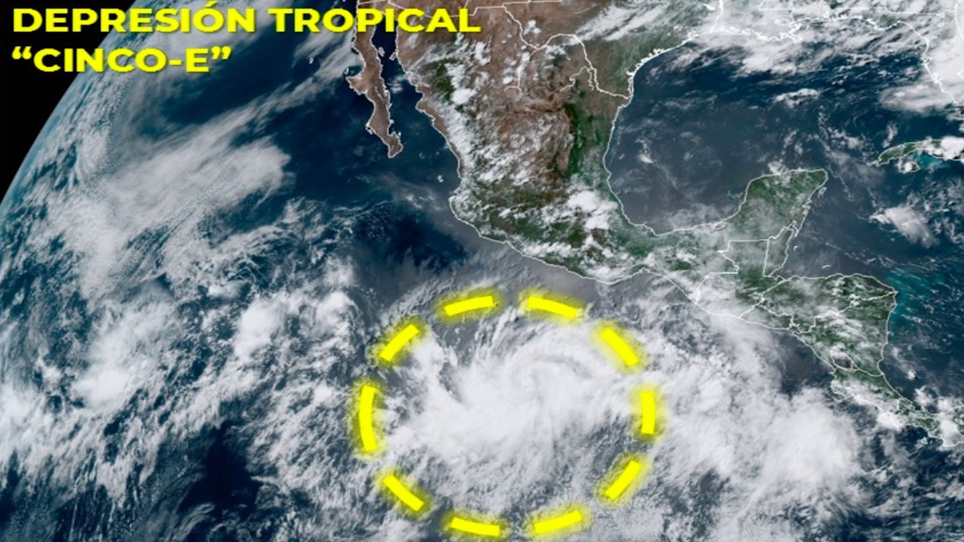 Se forma la depresión Tropical ‘CINCO-E’ al sur de Guerrero