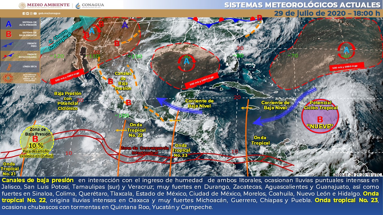 Pronostican lluvias nocturnas con descargas eléctricas y granizo en todo México - fenomenos-meteorologicos-que-ocasionaran-lluvias-por-la-noche-en-mexico
