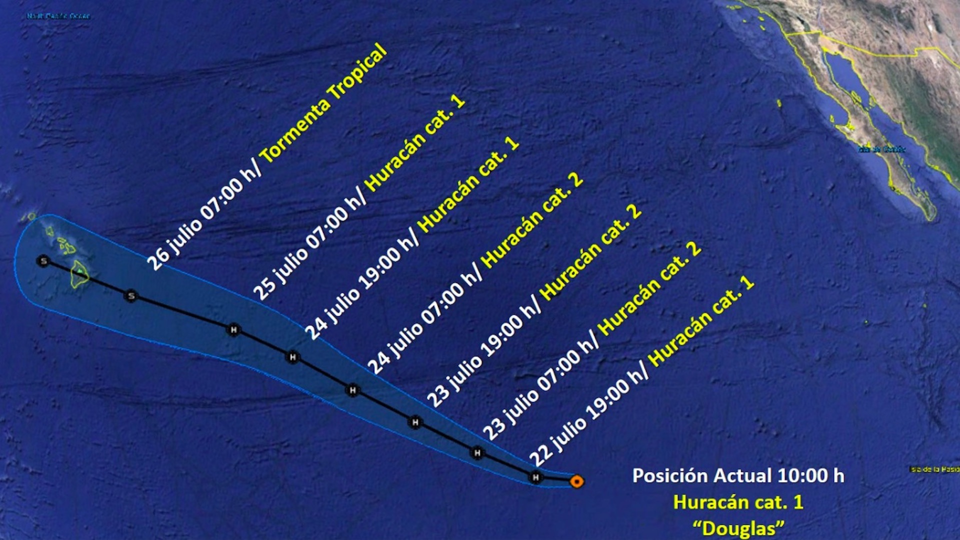 Douglas se convierte en el primer huracán de la temporada en el Pacífico