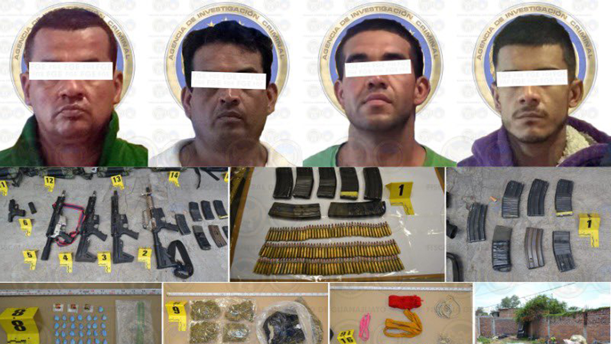 Rescatan en Guanajuato a cuatro víctimas de secuestro y aseguran arsenal