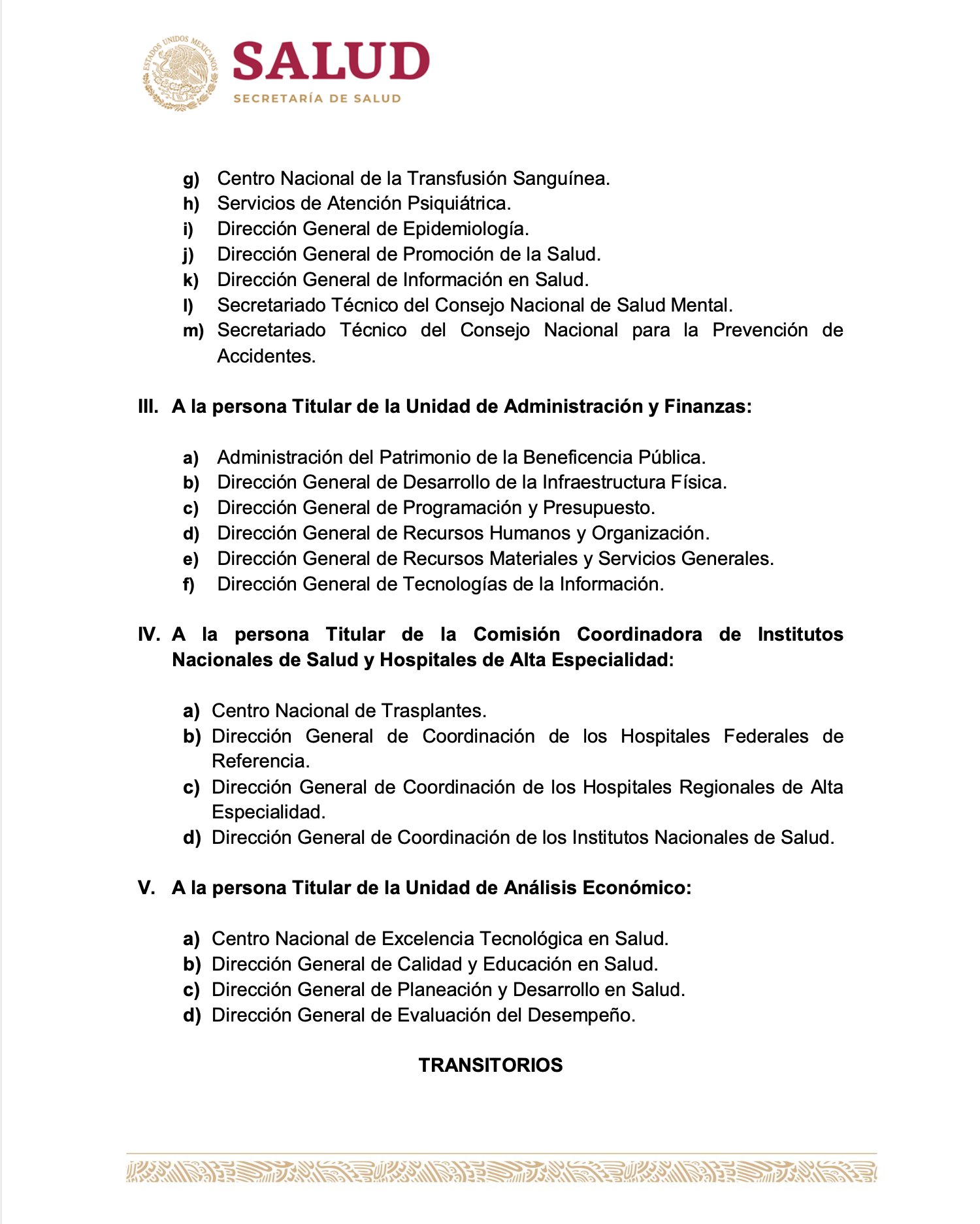 Emiten acuerdo por el cual Cofepris y 12 oficinas más pasan a reportar a Hugo López-Gatell - acuerdo-de-adscripcion-de-la-ssa-2