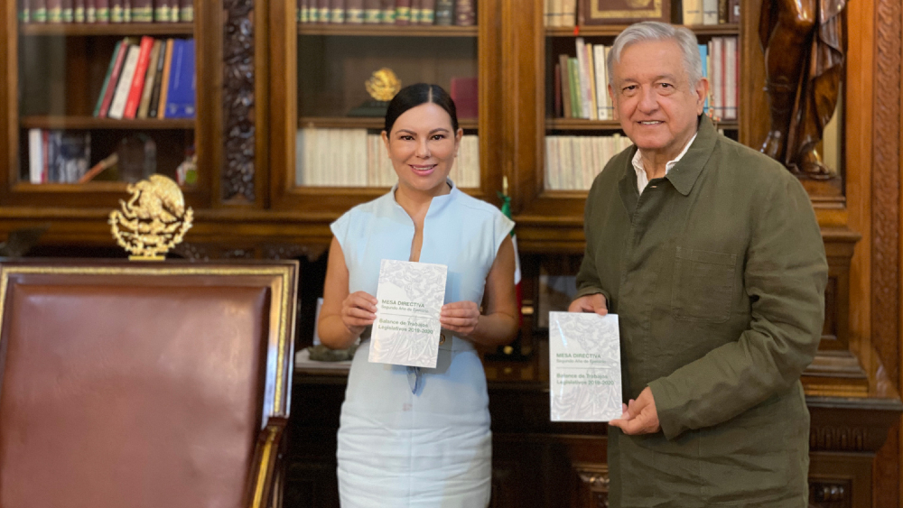 López Obrador conversa con presidentas de las Mesas Directivas de las Cámaras de Senadores y Diputados