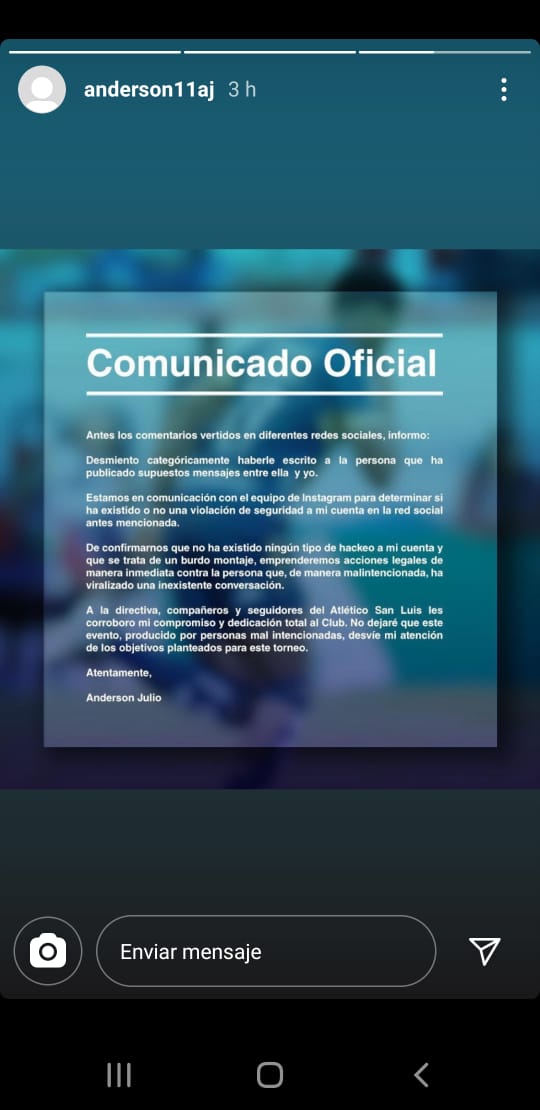 Exhiben a Anderson Julio por supuestamente intentar coquetear con usuaria - anderson-julio-comunicado