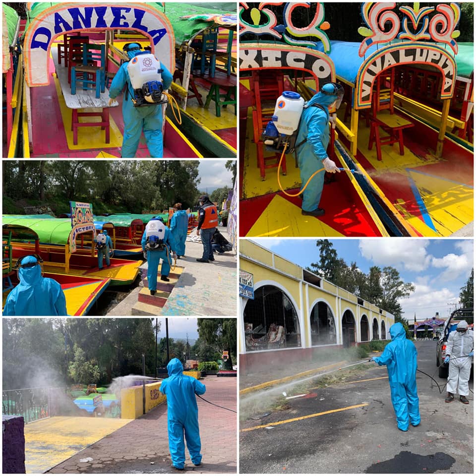 Reanudan en Xochimilco paseos en trajinera - desinfeccion-de-trajineras-en-xochimilco