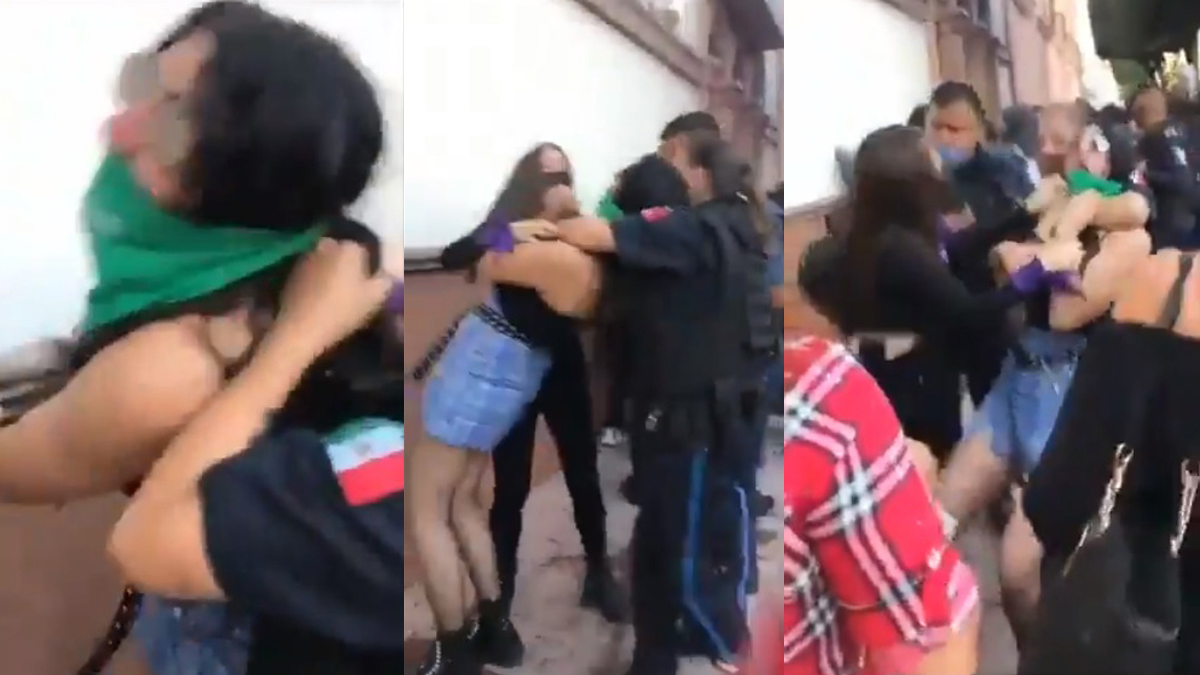Reprimen en Guanajuato protesta feminista; policías detienen a 23 personas