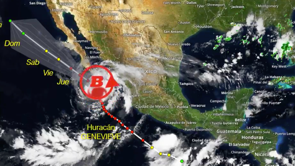 Huracán ‘Genevieve’ llegaría la madrugada del jueves a Los Cabos; podría tener efectos devastadores