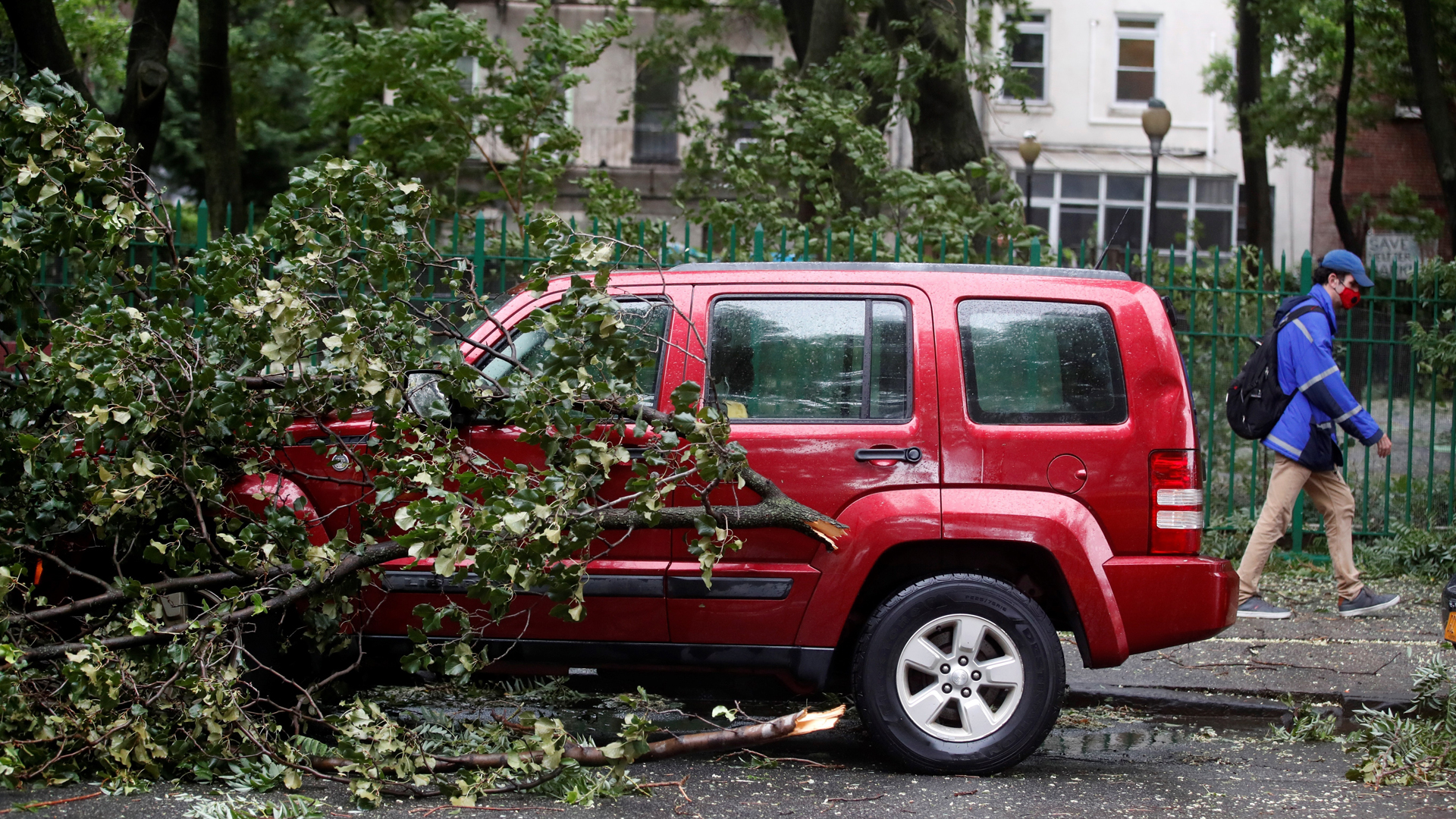 Isaías provoca la muerte de un hombre en su paso por Nueva York - las-rafagas-de-viento-de-la-tormenta-tropical-isaias-provocaron-la-caida-de-numerosos-arboles-en-nueva-york