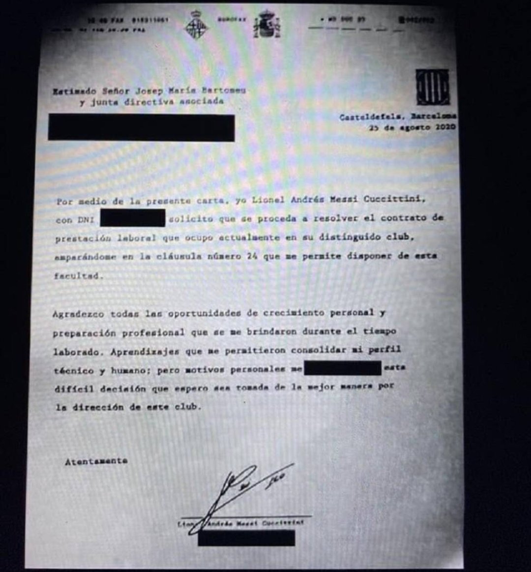 Messi solicita al Barcelona su salida del club - messi-burofax-barcelona