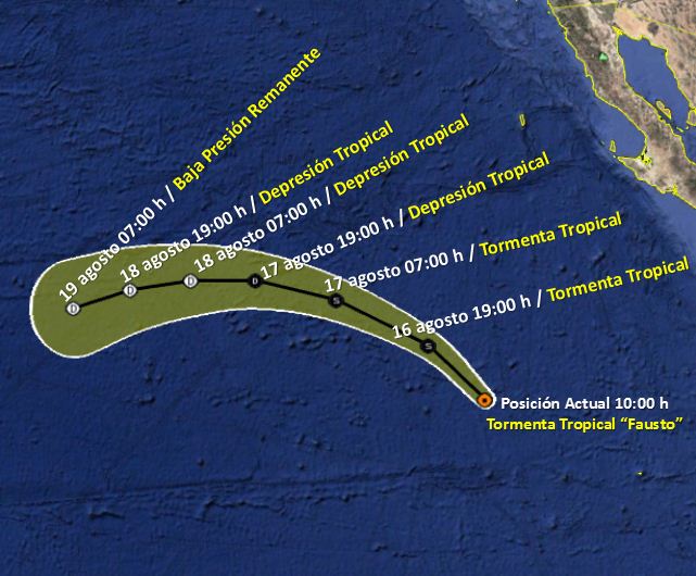 Se forma la tormenta tropical Fausto en el Pacífico mexicano - trayectoria-de-la-tormenta-tropical-fausto