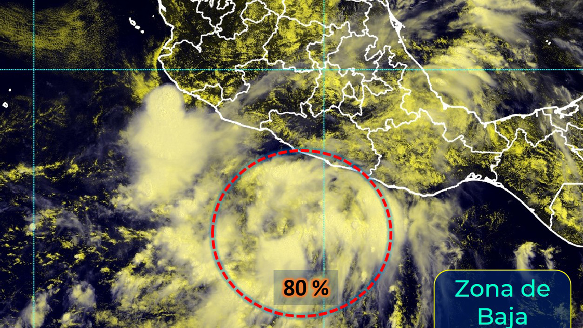 Zona de Baja Presión en el Pacífico tiene 80% de potencial ciclónico; gobierno de Guerrero pide tomar precauciones