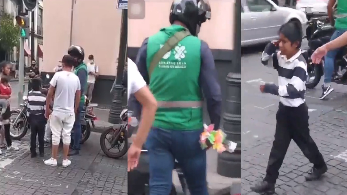 #Video Funcionario de la CDMX quita mercancía a niño y lo hace llorar