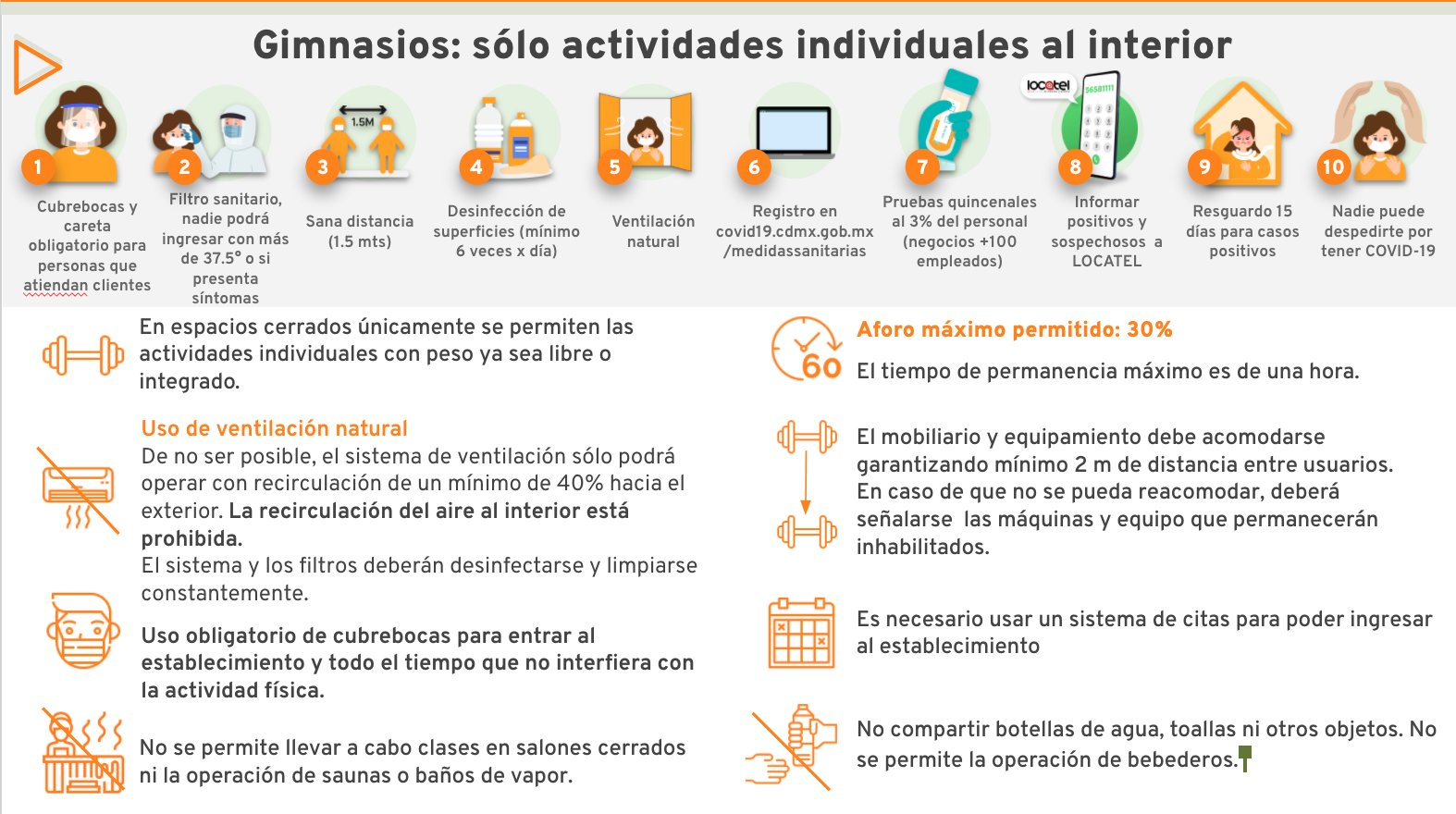 Ciudad de México reabrirá gimnasios para actividades individuales - gimnasios-reapertura-cdmx