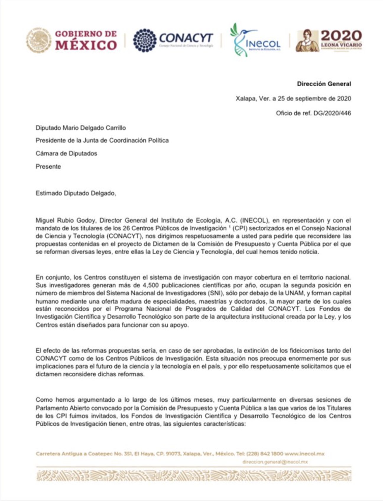 Comunidad científica de México pide no extinguir fondos y fideicomisos para ciencia y cultura - inecol-conacyt-fideicomisos-fondos