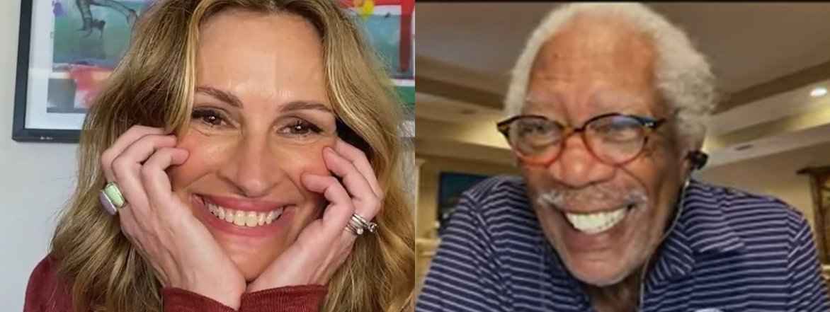 #Video El reencuentro de Brad Pitt y Jennifer Aniston - julia-roberts-y-morgan-freeman