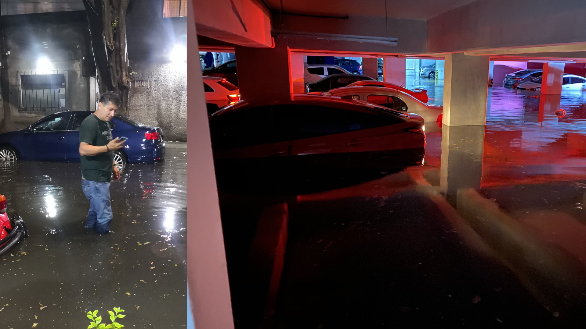 Segundo día de históricas lluvias en CDMX. El agua salía de las coladeras y el Metro Zapata bajo el agua