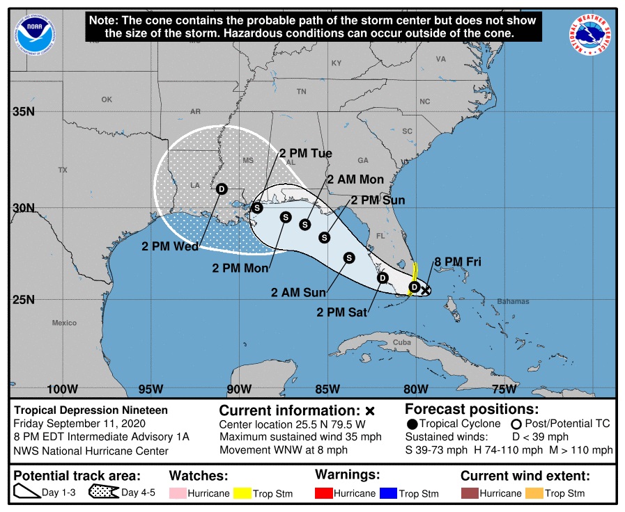 Amenazan tres ciclones en el Atlántico a Estados Unidos - posible-trayectoria-de-la-depresion-tropical-19