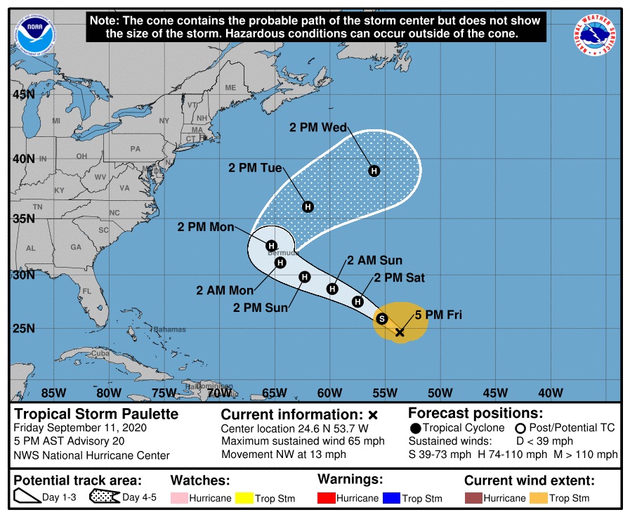 Amenazan tres ciclones en el Atlántico a Estados Unidos - posible-trayectoria-de-la-tormenta-tropical-paulette