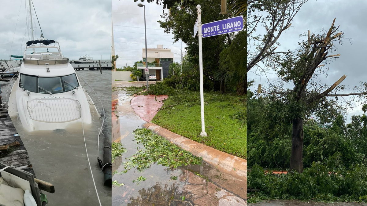 Los daños del Huracán Delta en Cancún: cortes de luz y árboles caídos - danos-en-el-caribe-mexicano-por-el-huracan-delta