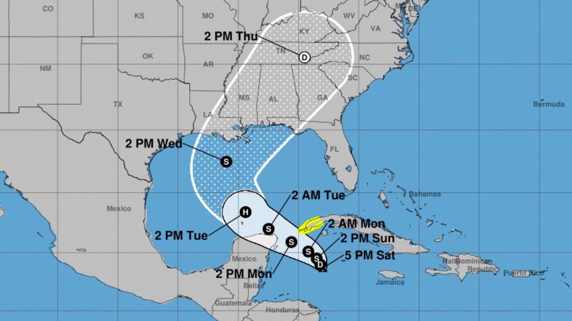 Se forma depresión tropical Veintiocho en el mar Caribe; provoca lluvias en Yucatán, Campeche y Quintana Roo