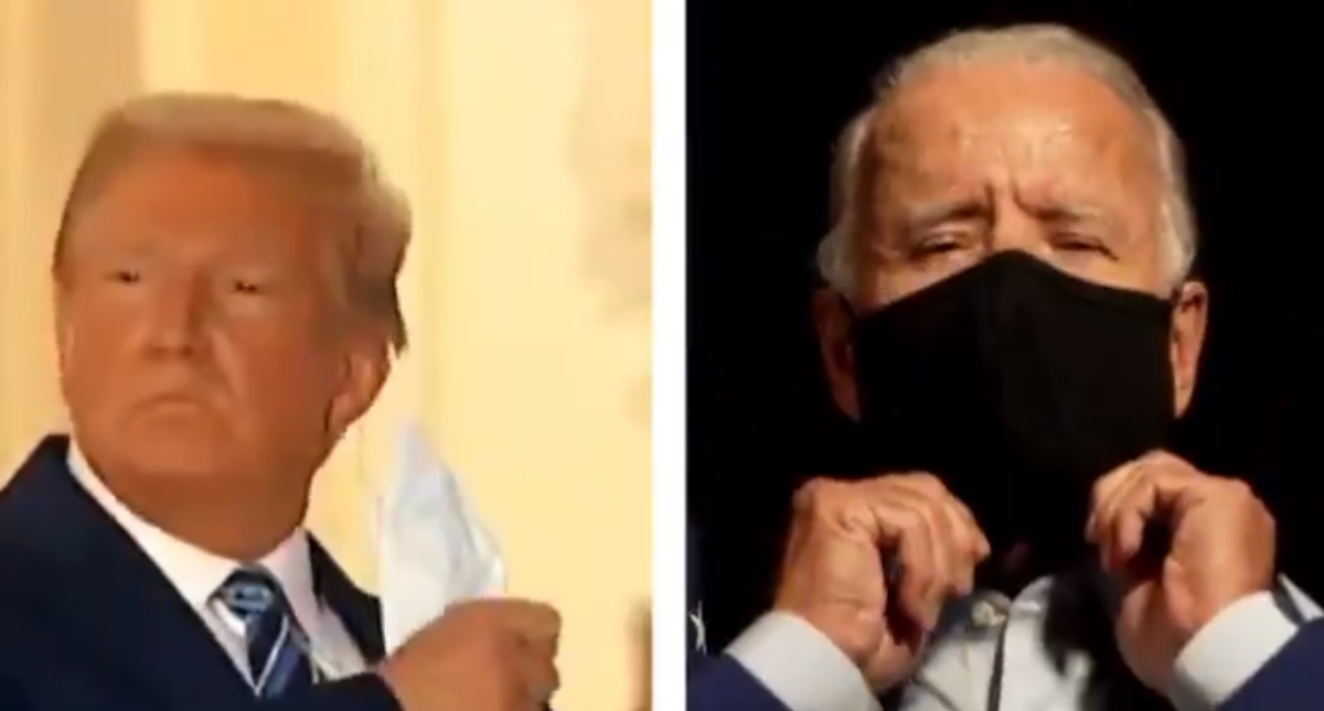 Joe Biden arremete contra Trump por quitarse cubrebocas en la Casa Blanca