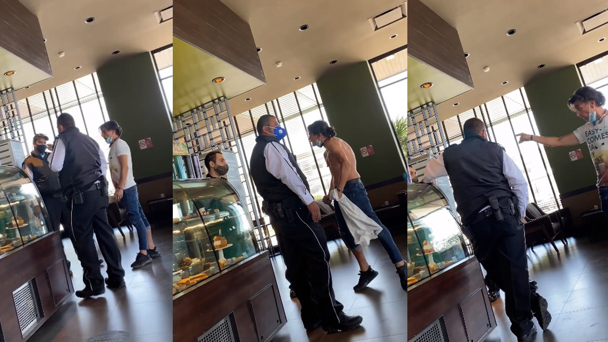 #Video Enfurece #LordPantera con empleado de cafetería por uso de cubrebocas