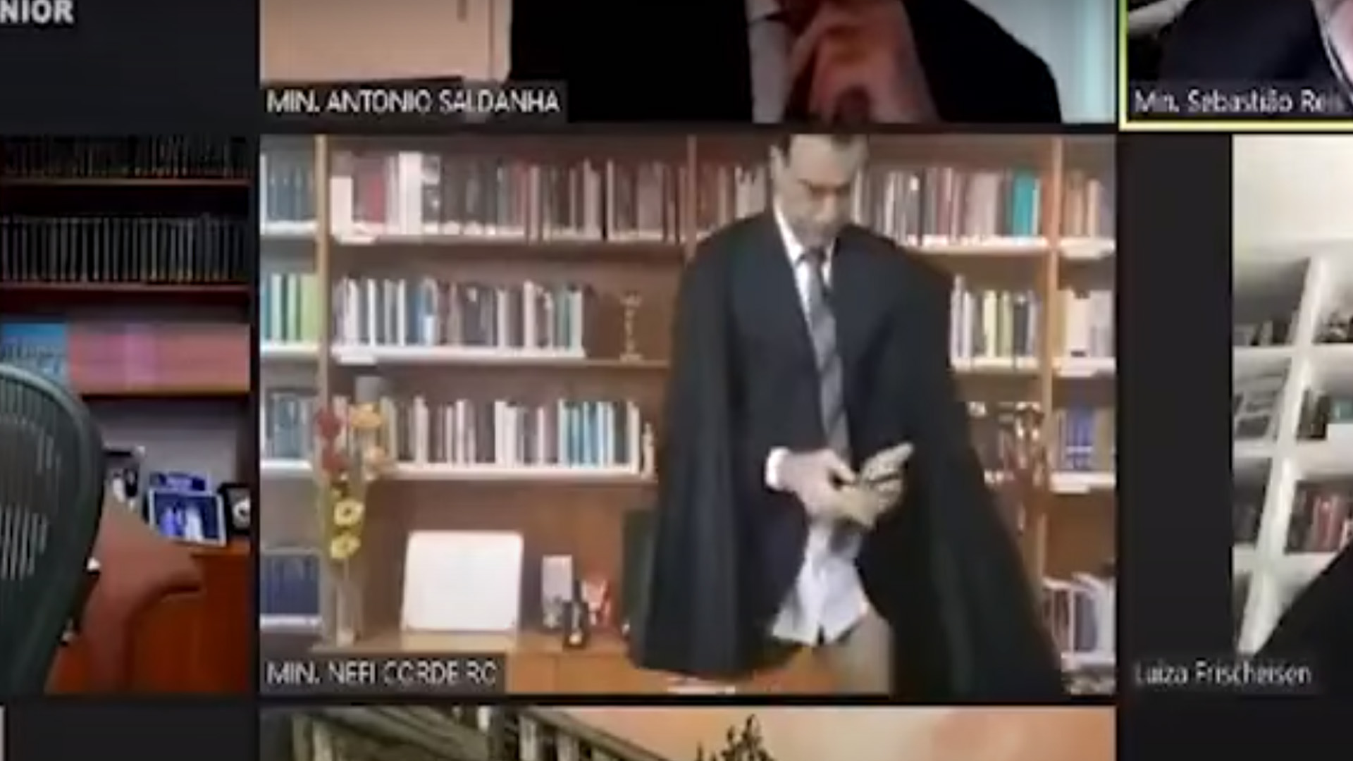 #Video Magistrado brasileño aparece sin pantalones en sesión virtual