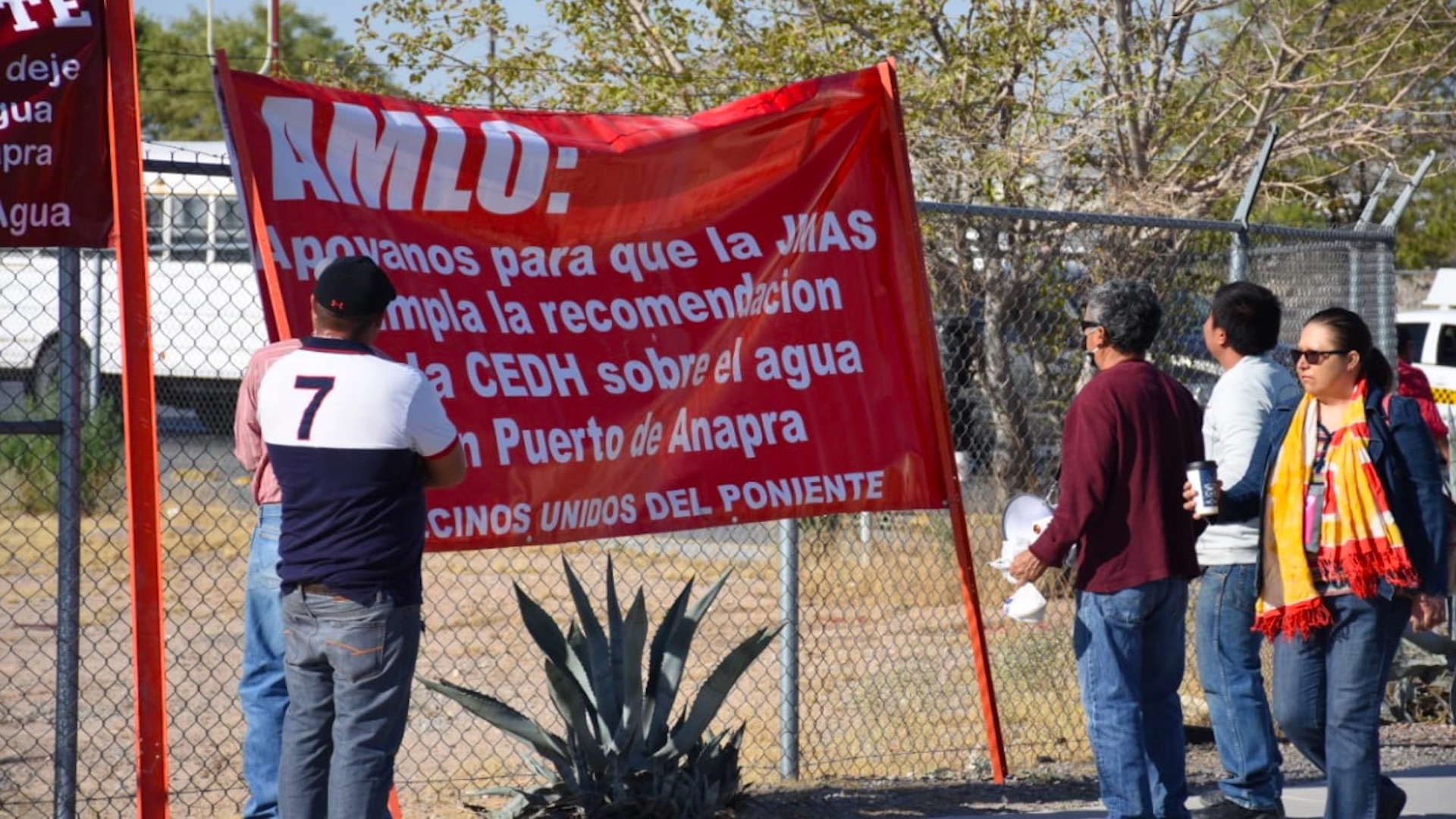 Protestan por agua durante llegada de López Obrador a Ciudad Juárez, Chihuahua - protestas-ciudad-juarez