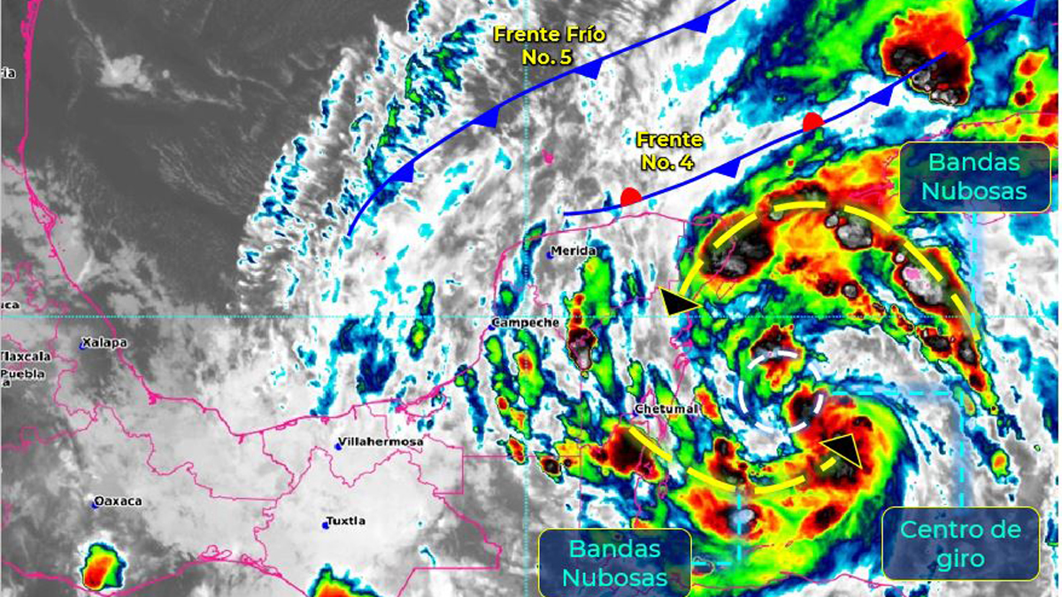 Se intensifica ‘Gamma’ a tormenta tropical; ocasionará lluvias torrenciales en el sureste de México