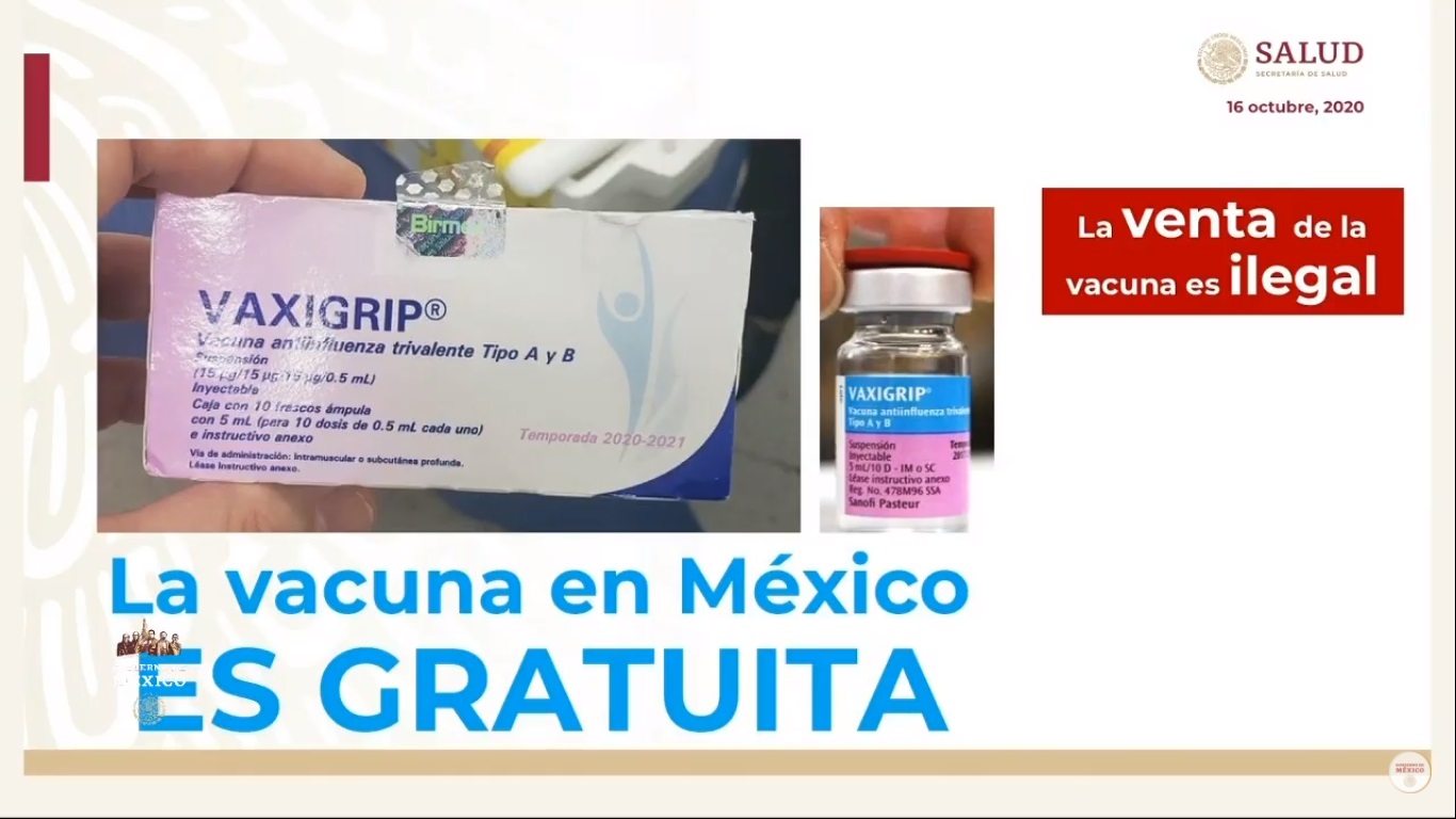 Garantiza López-Gatell abasto de vacunas contra influenza; vacunación va al 8 por ciento - vaxigrip