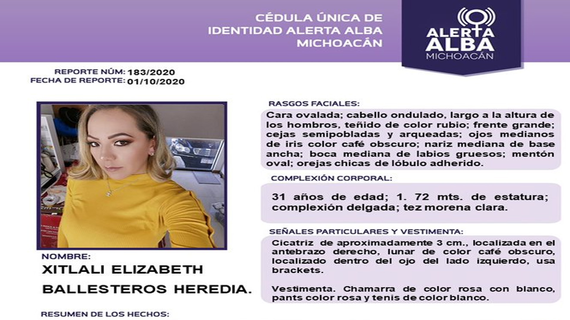 A una semana de hallazgo del cuerpo de Jessica González, desaparece Xitlali en Morelia