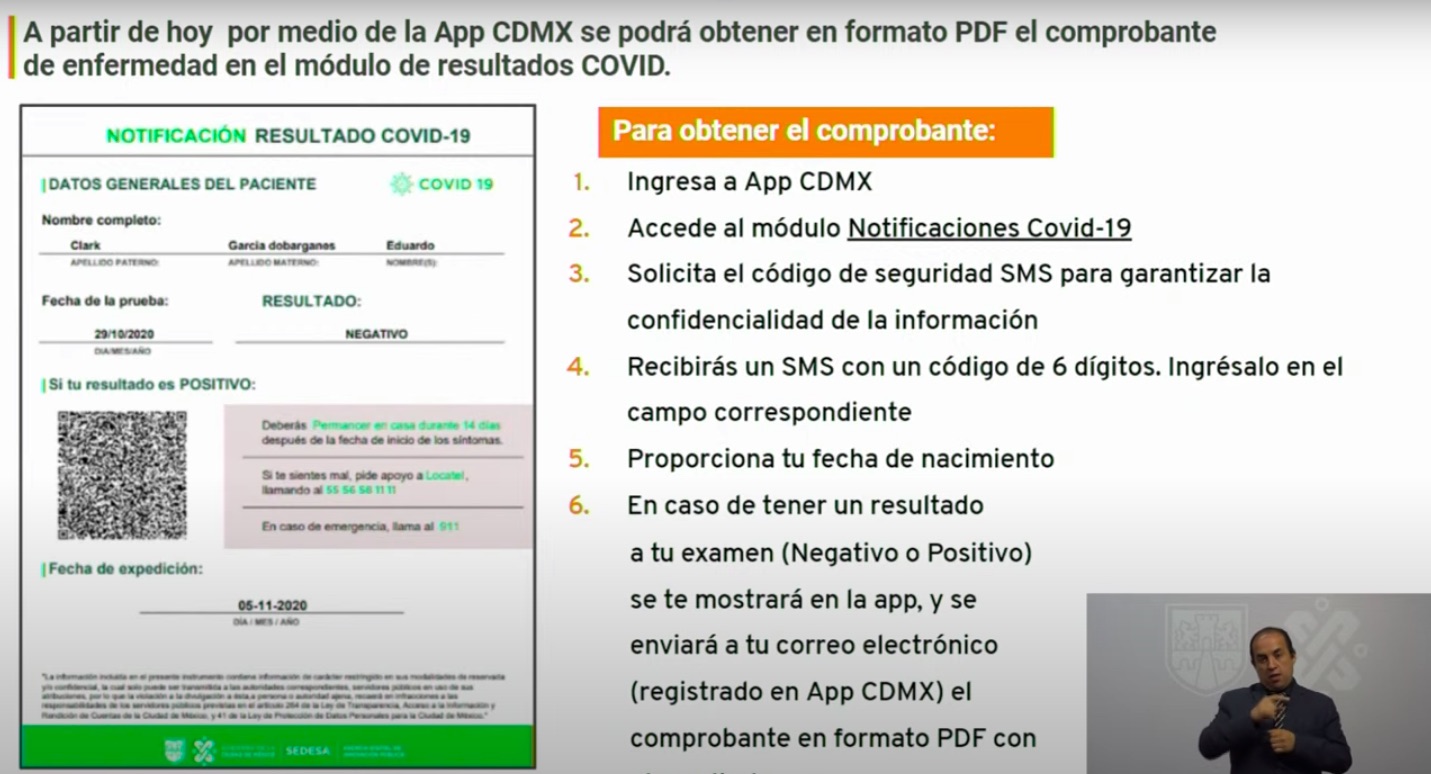 Ciudad de México permanecerá en Semáforo Naranja con Alerta por COVID-19; reducirán una hora horario a restaurantes - comprobante-de-covid-19