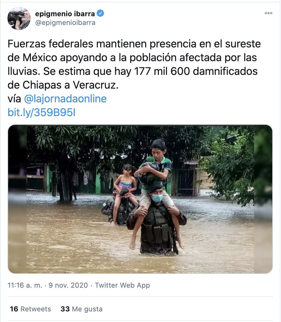 Se burlan de Epigmenio Ibarra en Twitter por usar foto del Ejército de Guatemala en publicación sobre lluvias en México - epigmenioibarratuit