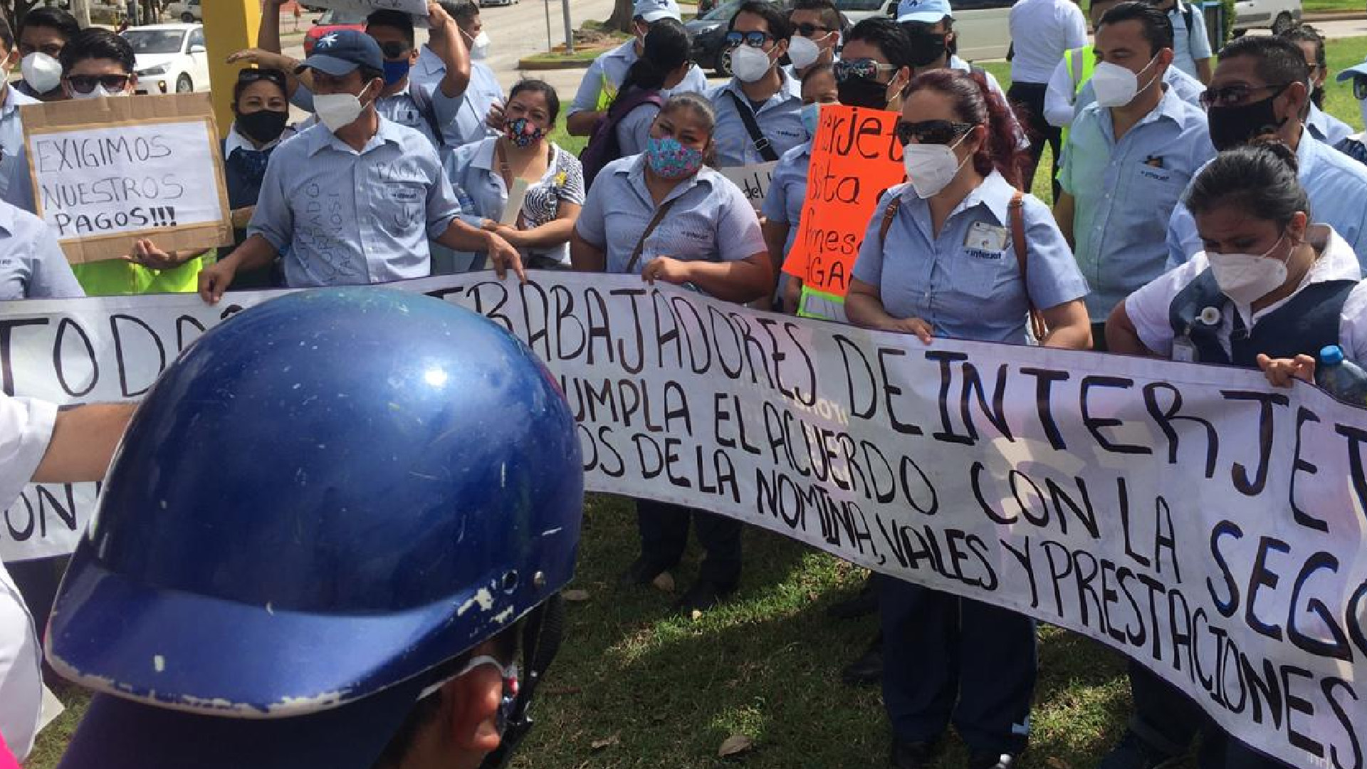 Interjet sigue sin cumplir pago de quincenas atrasadas; empleados de la aerolínea protestan en Cancún