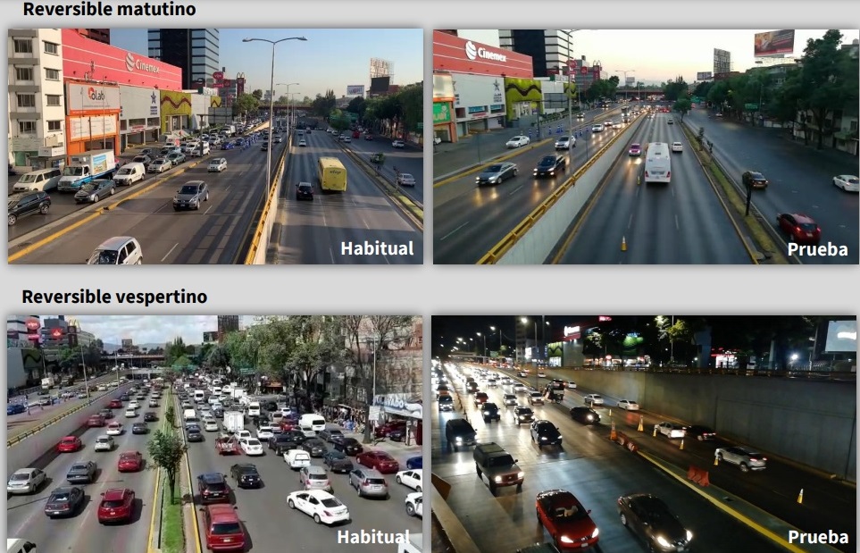 Operarán carriles reversibles en Circuito Interior a partir del 23 de noviembre - pruebas-de-carriles-reversibles-en-circuito-interior