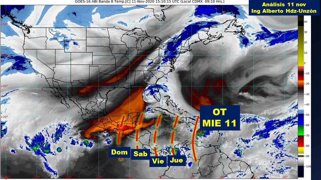 El sureste sufrirá fuertes lluvias a partir del domingo