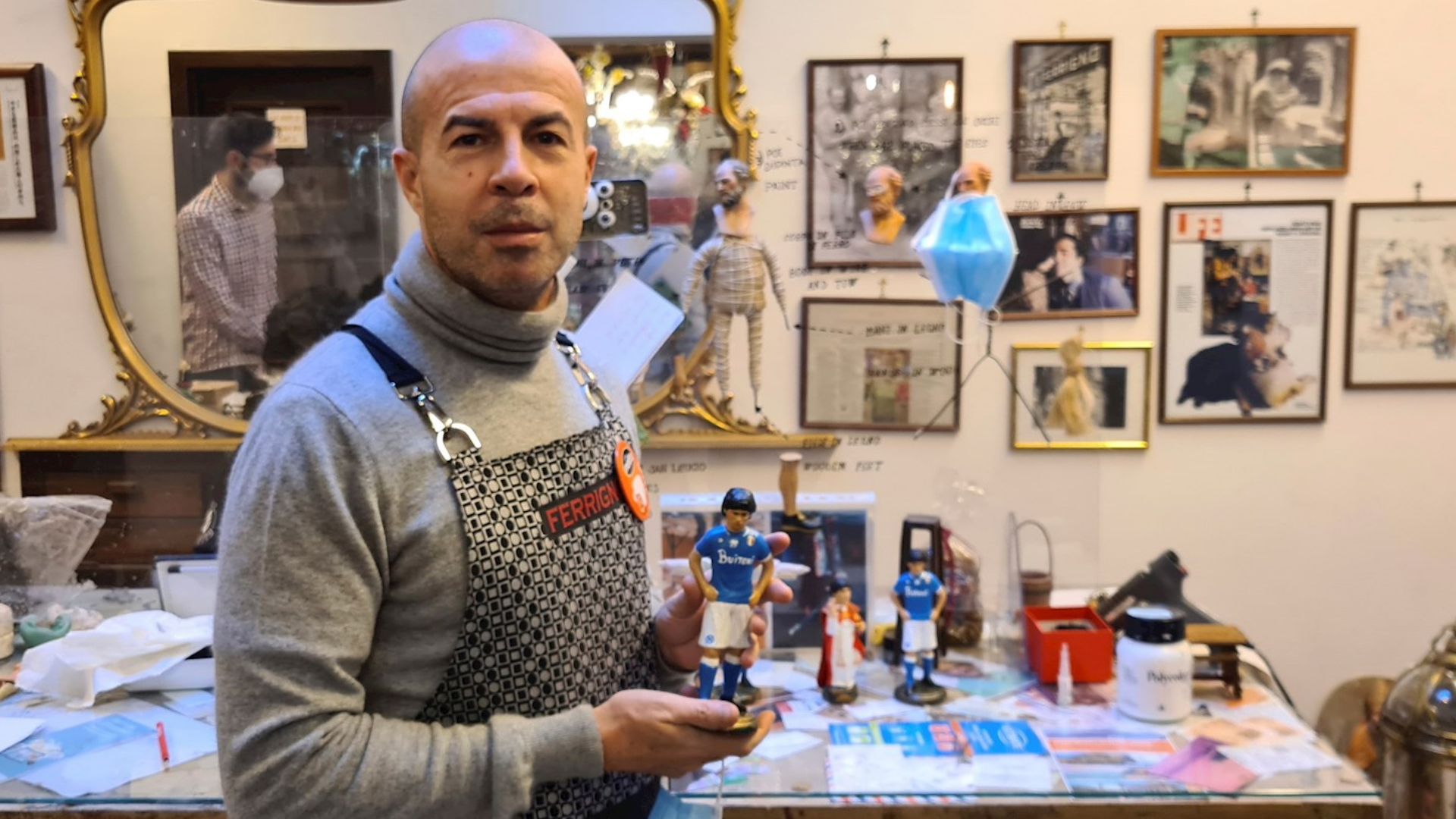 Maradona, un santo en los pesebres de Nápoles