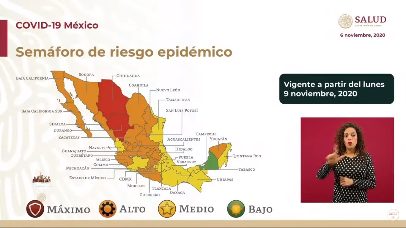Semáforo COVID-19: Chihuahua y Durango en color rojo; Campeche se mantiene como el único en verde - semaforo-covid-19