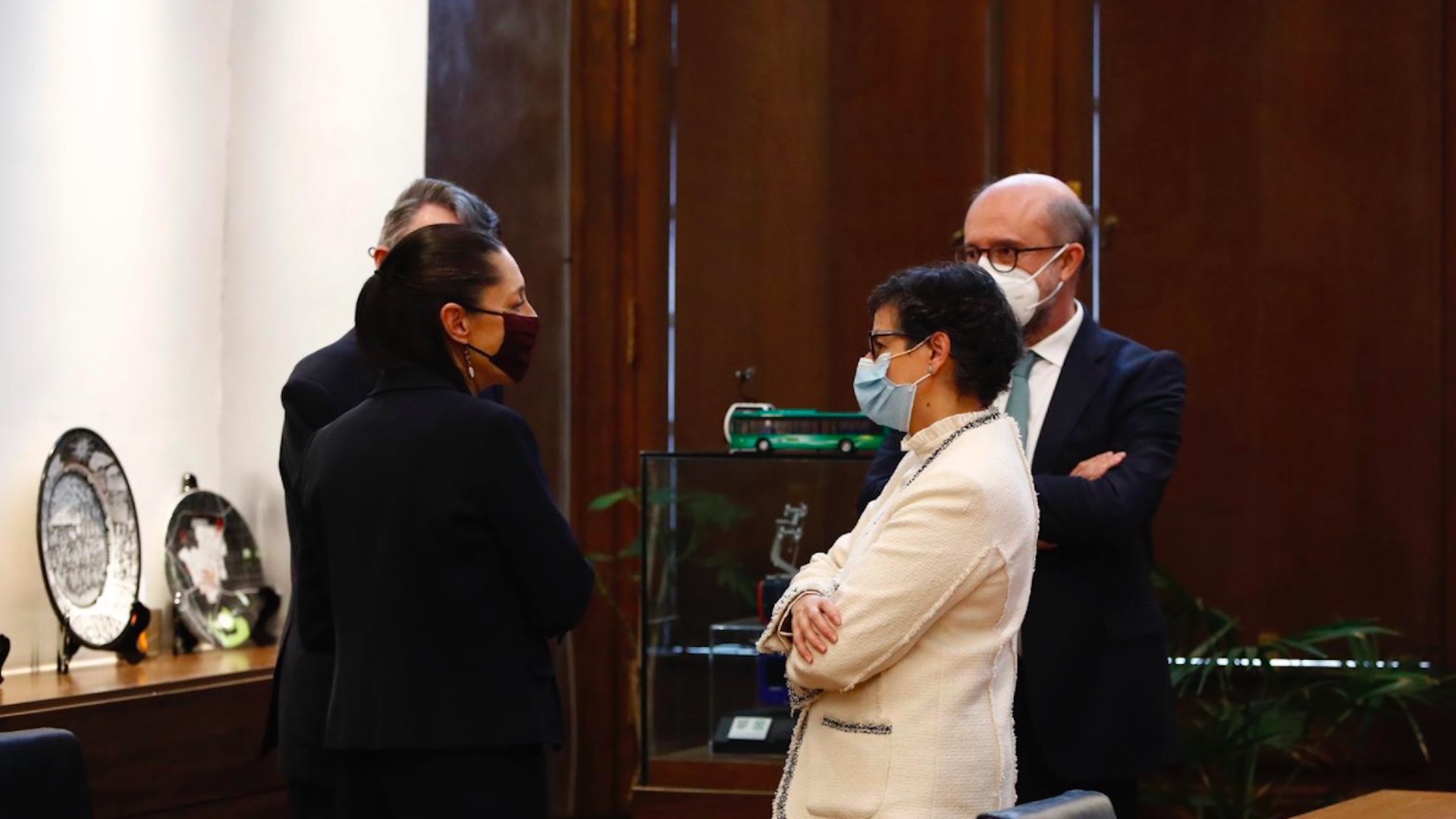 Graciela Márquez Colín y Arancha González Laya abordan avance del TLCUEM - sheinbaum-y-lopez-doriga-espana