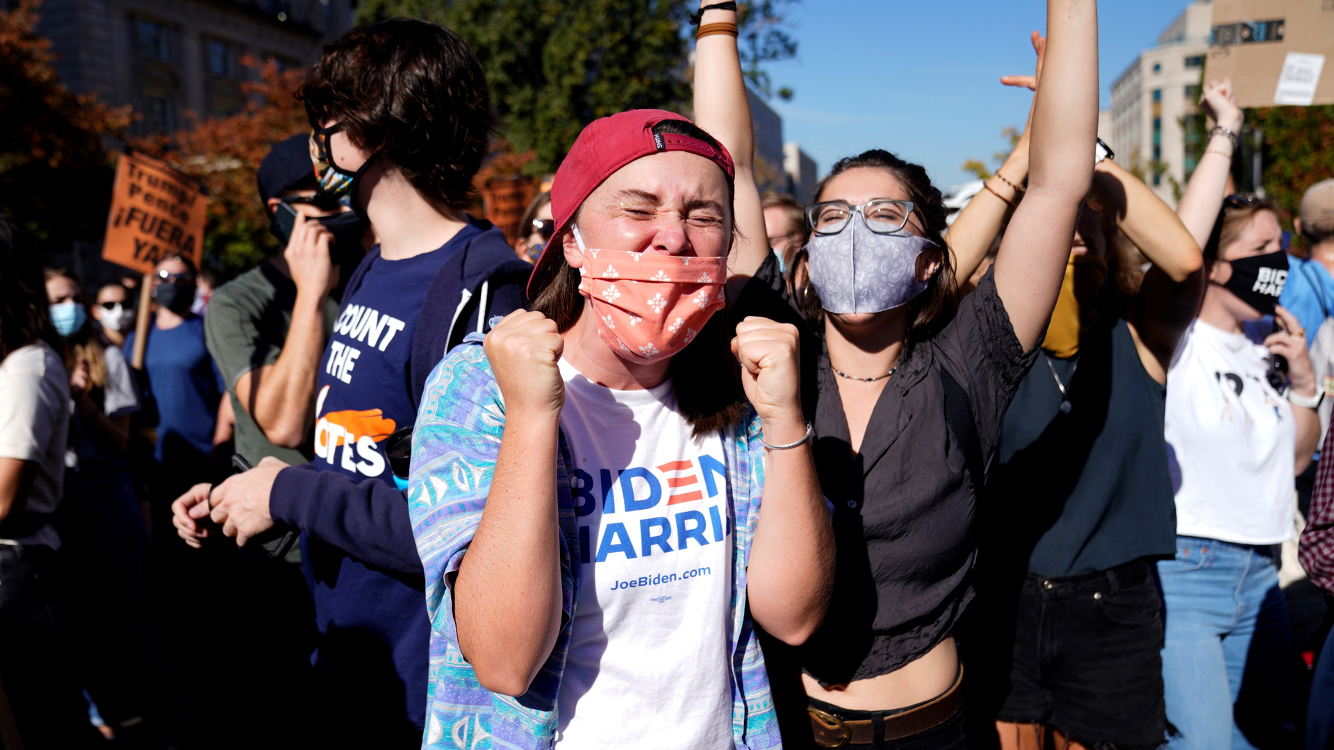 #FOTOS Así celebraron los estadounidenses la victoria de Joe Biden - simpatizantes-de-biden-festejan-triunfo-del-partido-democrata