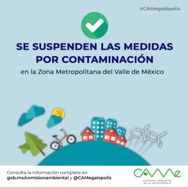 Se suspende doble Hoy No Circula este viernes en el Valle de México; prevén mejor dispersión de contaminantes - suspension-de-medidas-came
