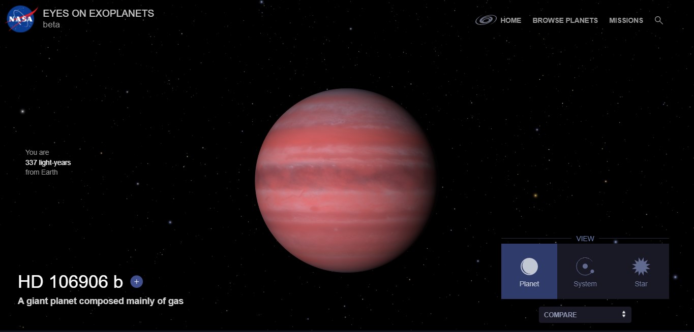 Exoplaneta arroja luz sobre teoría del "noveno planeta" en nuestro Sistema Solar - hd106906-b-exoplaneta-2