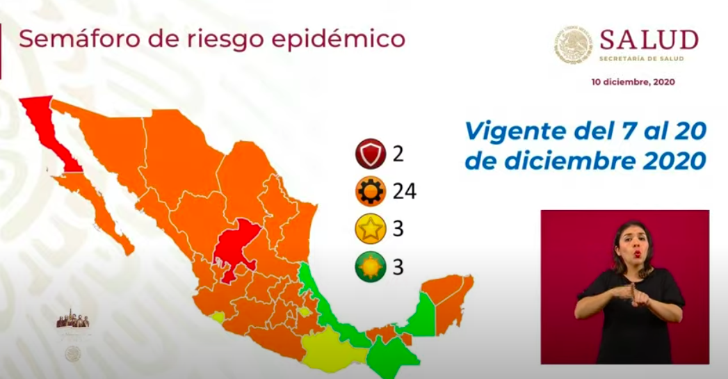 México vivió cuarto peor día en contagios de COVID-19; otra vez rozó los 12 mil casos en 24 horas - semaforo-epidemiologico-1