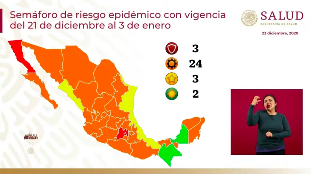 El miércoles, en México se registraron 11 mil 653 nuevos casos y 816 defunciones por COVID-19 - semaforo-epidemiologico-3
