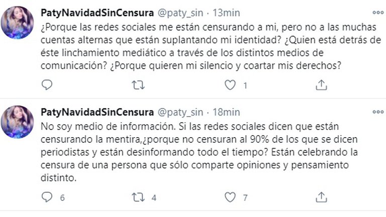 Paty Navidad reaparece en Twitter, reta y la red social la vuelve a bloquear - 5wluelhjejcixeql4w2myb4rs4