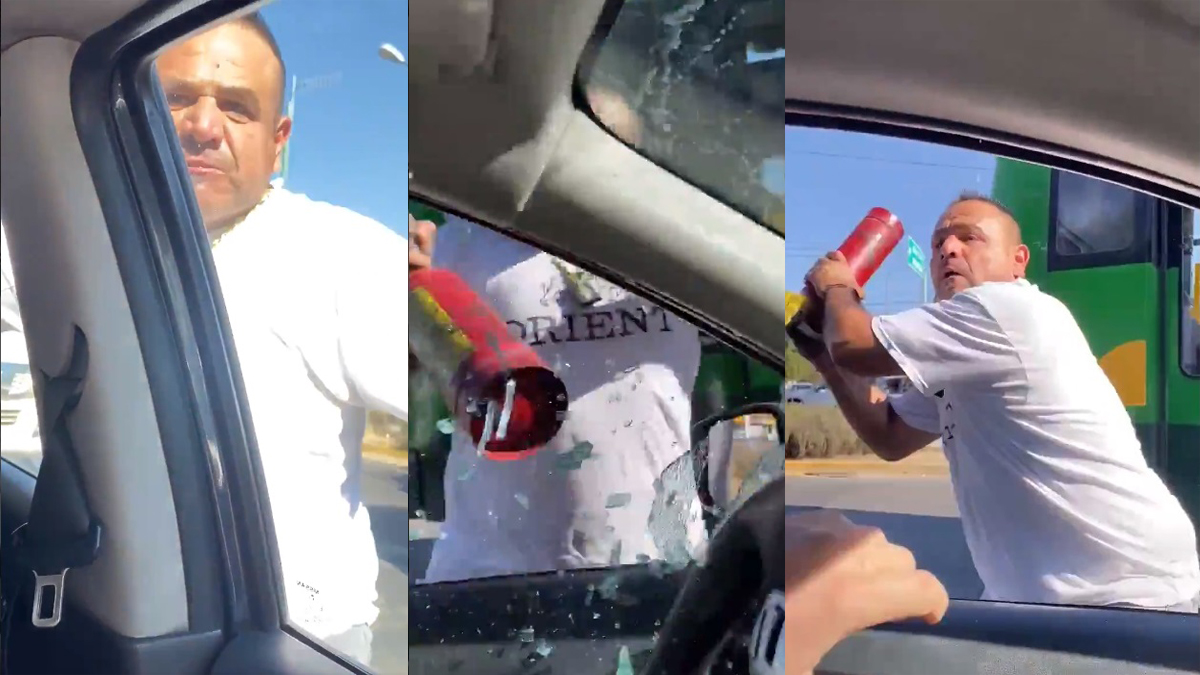 #Video Agrede chofer del transporte público a conductor tras reclamo por tirar basura